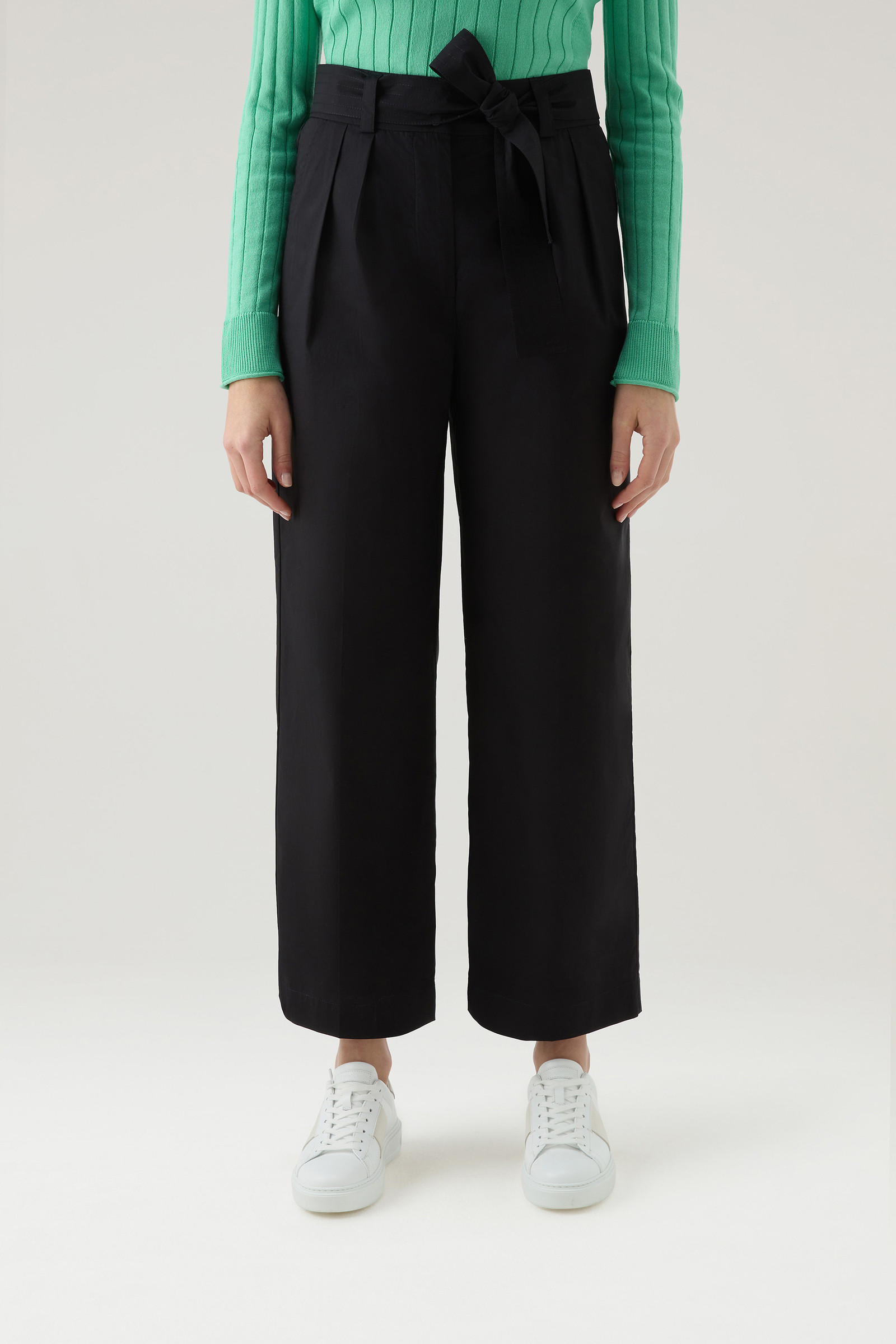 Straight Leg Pants in Pure Cotton Poplin Black | Woolrich