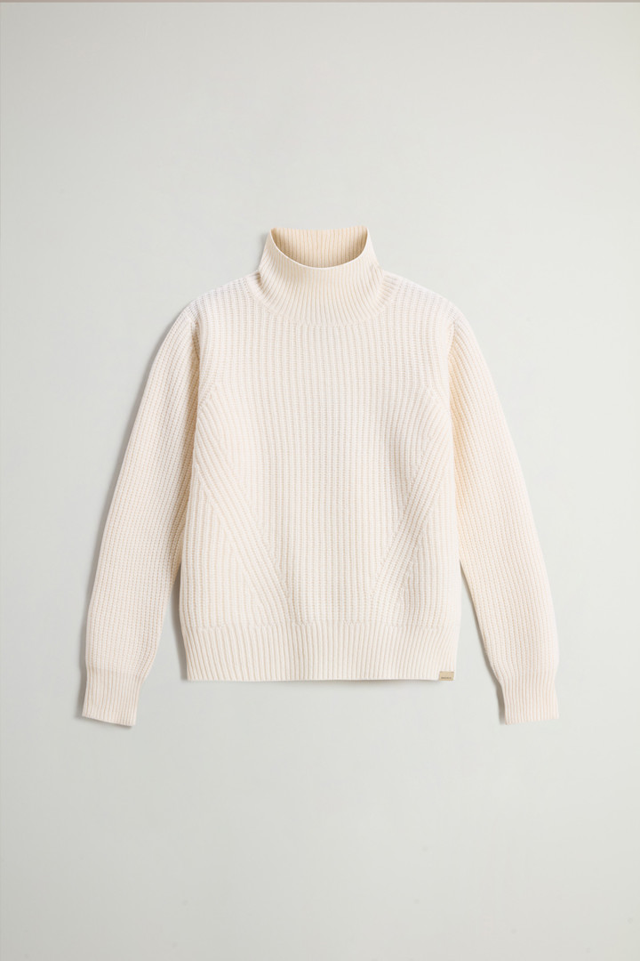 Canberra Turtleneck Sweater in Pure Virgin Wool White photo 5 | Woolrich