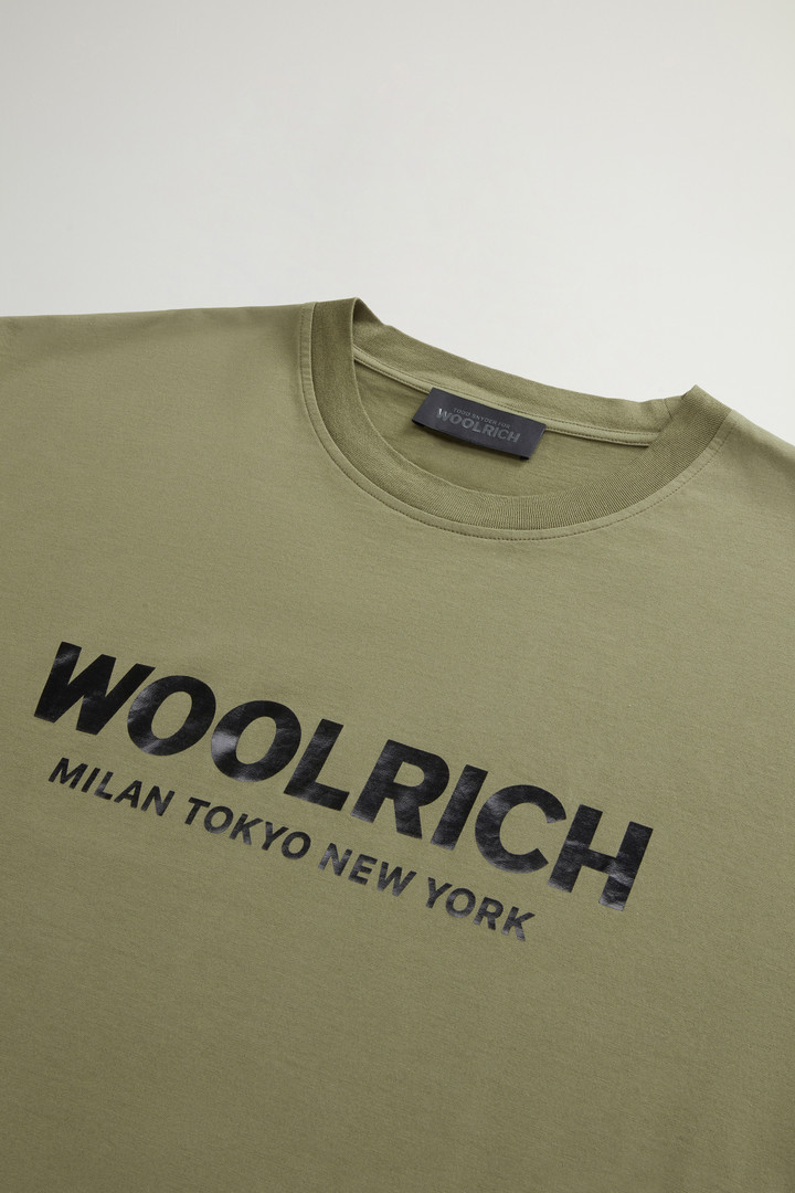 Pure Cotton T-Shirt with Logo by Todd Snyder Green photo 6 | Woolrich