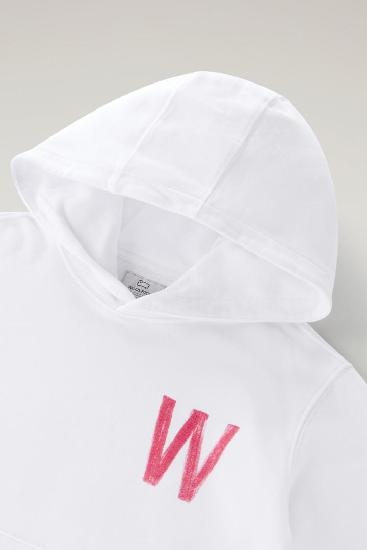 Sweat-shirt à capuche pour garçon en pur coton Blanc photo 3 | Woolrich