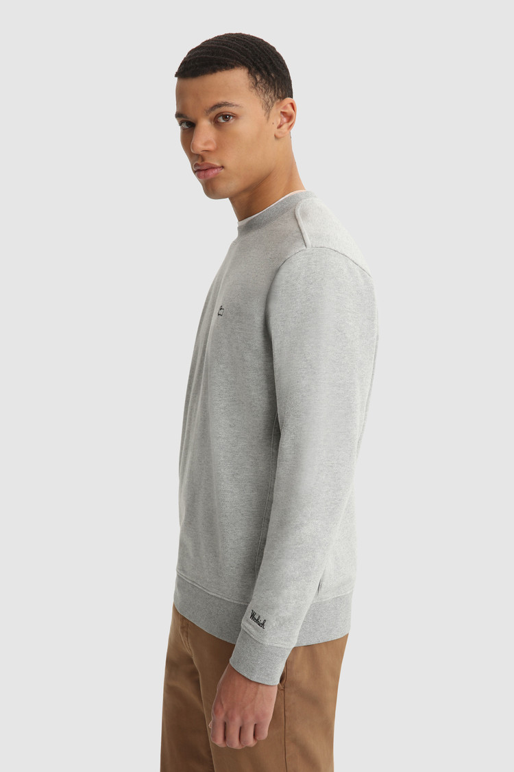 Amerikaanse sweater met ronde hals van geborsteld katoen