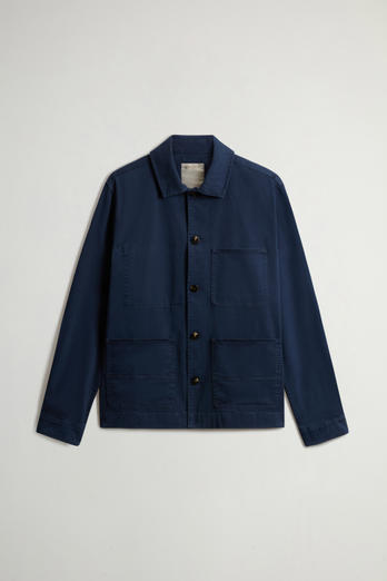 Chore Overshirt stückgefärbt aus Baumwolltwill Blau photo 1 | Woolrich