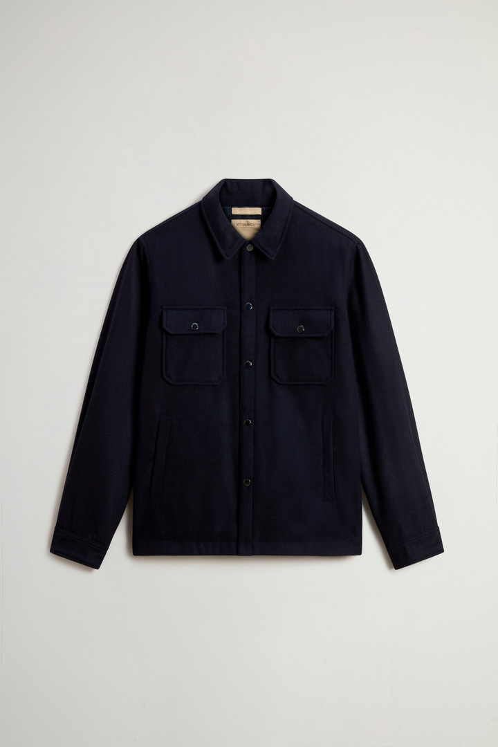 Alaskan Overshirt in Recycled Melton Italian Wool Blend Blue photo 1 | Woolrich