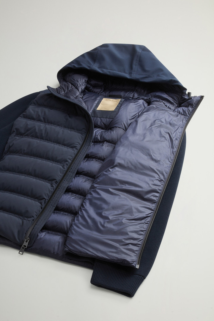 Bering Hybrid Jacket in Stretch Nylon with Matte Finish Blue photo 10 | Woolrich