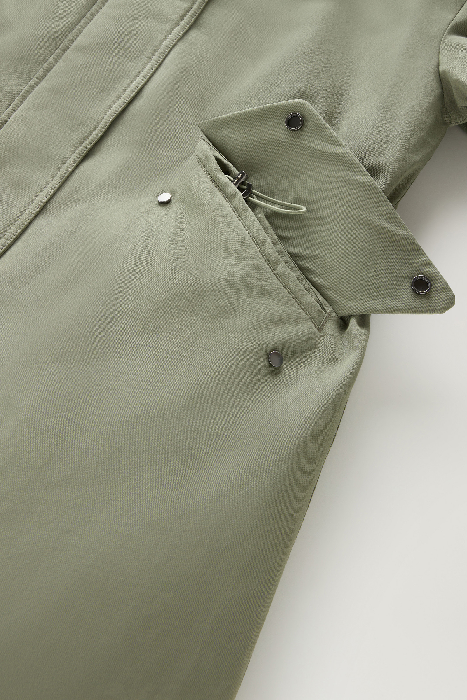 Long Parka in Brushed Ramar Cloth Green photo 11 | Woolrich
