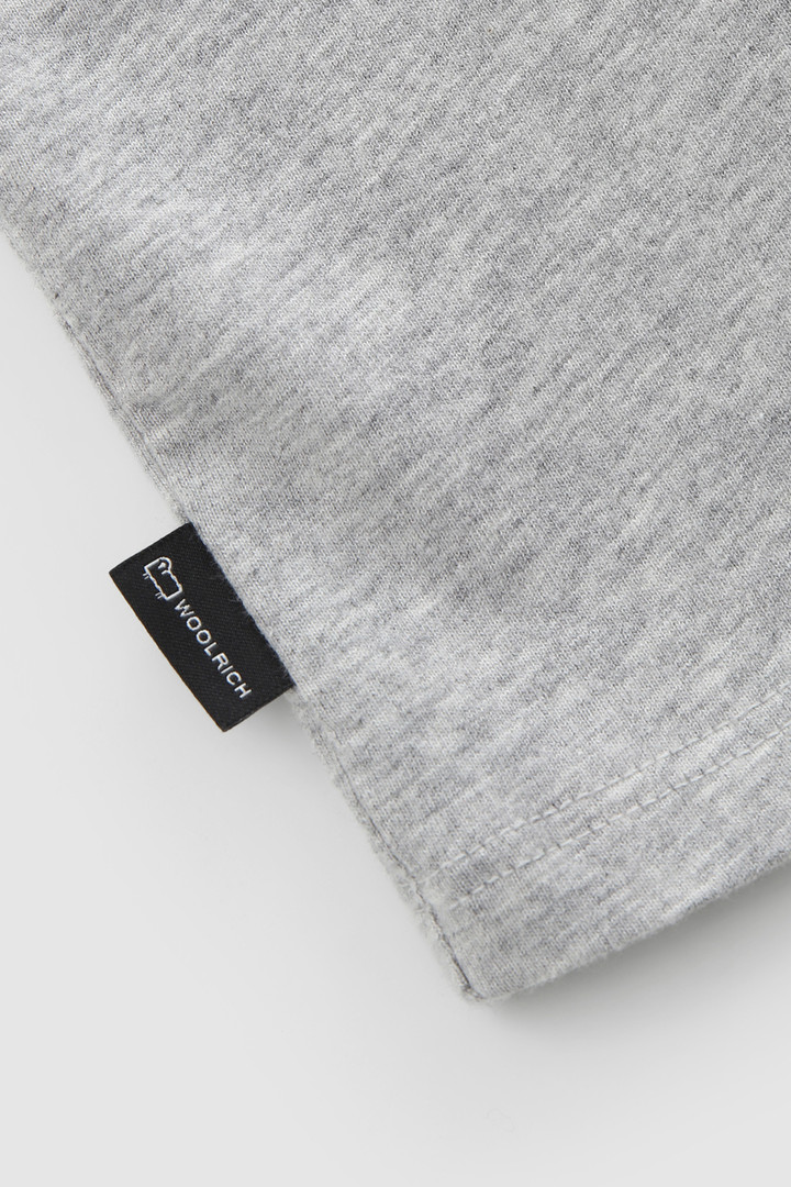 Boy's Organic Cotton Tee with Logo Grey photo 4 | Woolrich