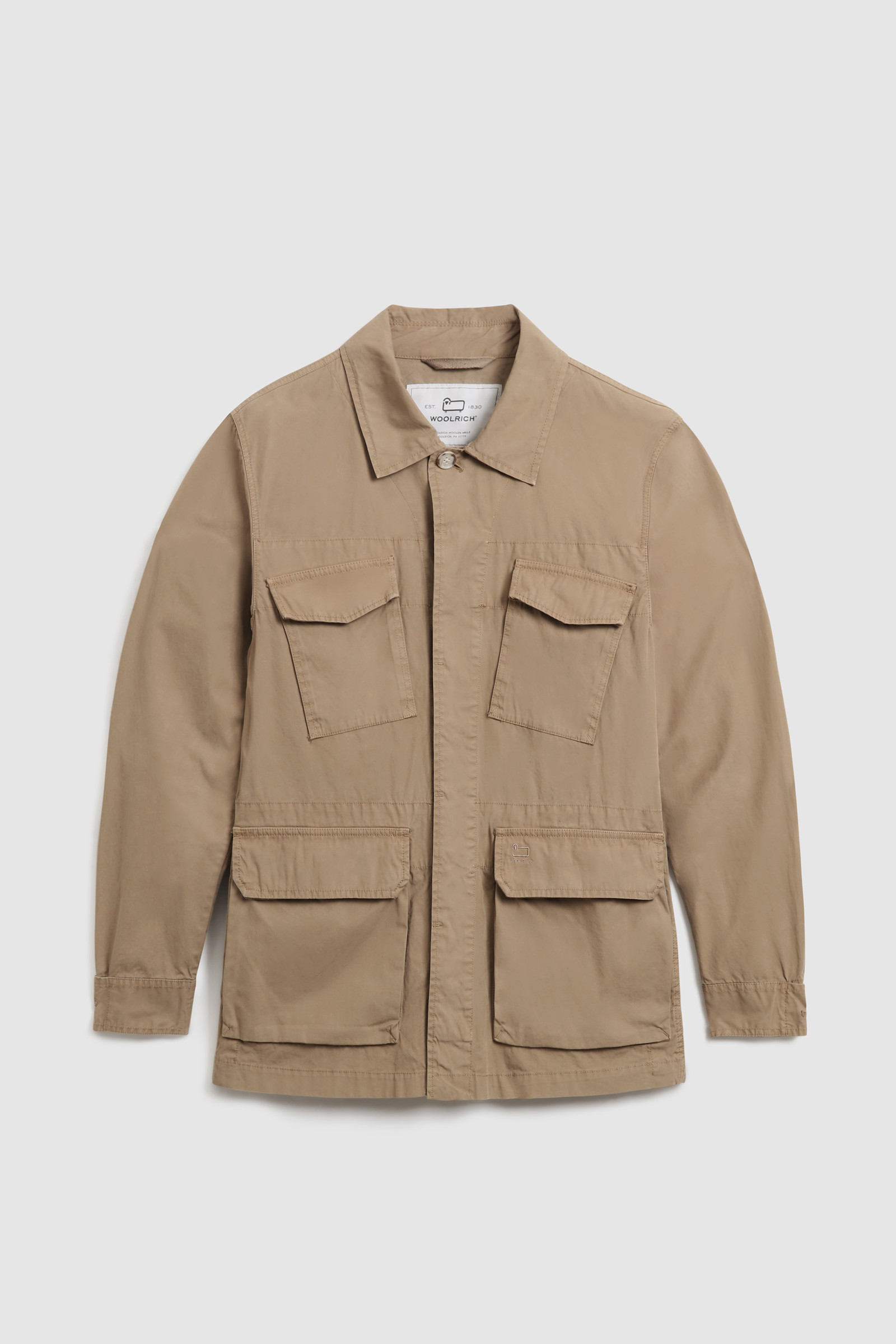 Feldjacke mit Rundhalsausschnitt aus weicher, stückgefärbter Baumwolle Grün photo 4 | Woolrich