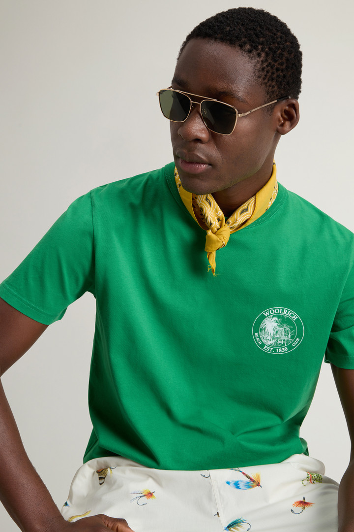 Pure Cotton T-shirt Green photo 4 | Woolrich