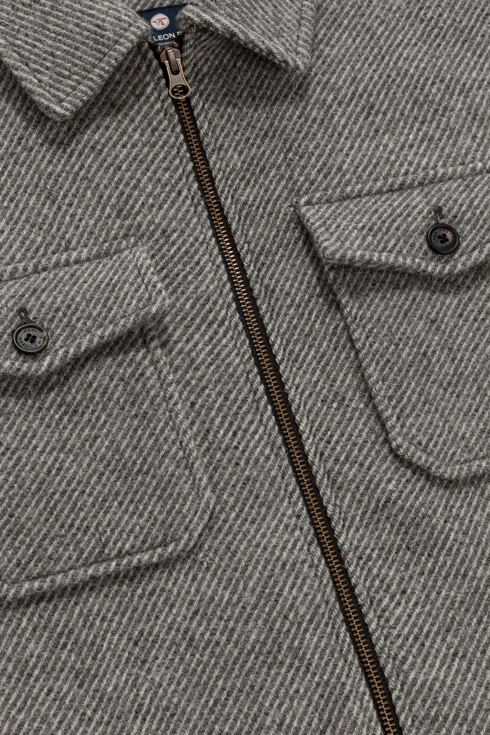 Wool Blend Overshirt with Sherpa Lining - Aimé Leon Dore / Woolrich Grey photo 6 | Woolrich