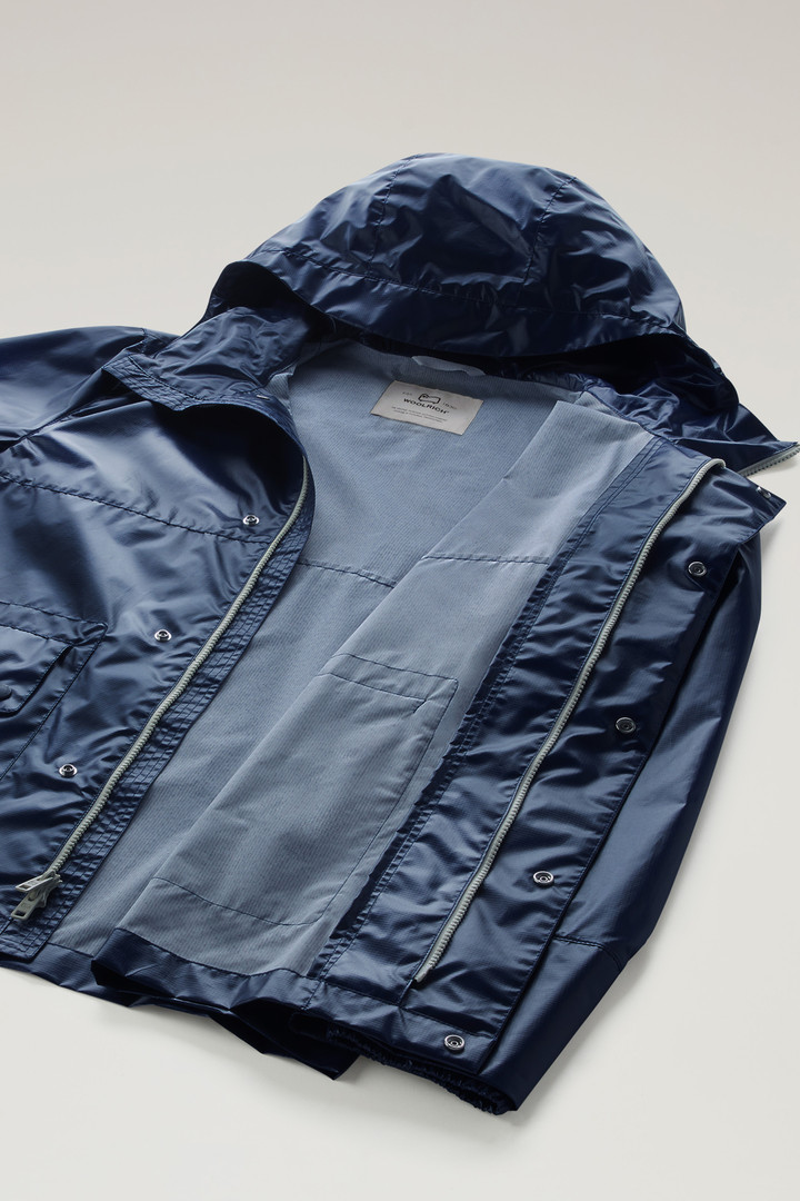 Resine Jacket in Ripstop Fabric with Hood Blue photo 9 | Woolrich