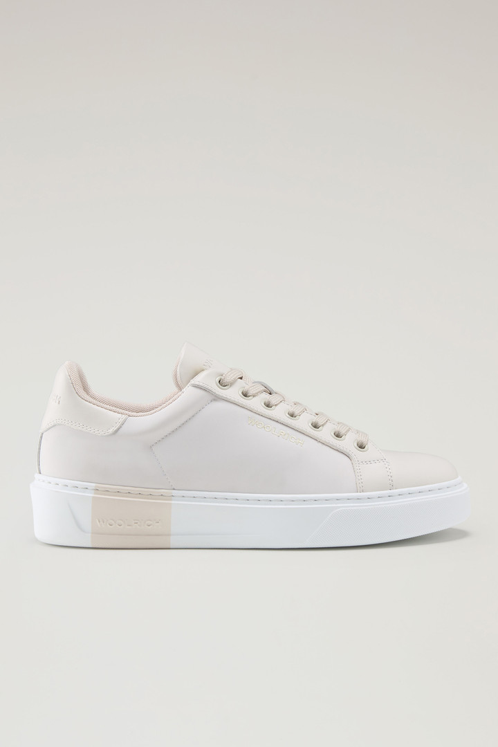 Classic Court Sneakers in Technical Fabric with Leather Trim Beige photo 1 | Woolrich