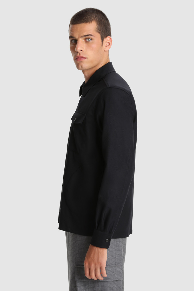 Merino cool wool textured Overshirt