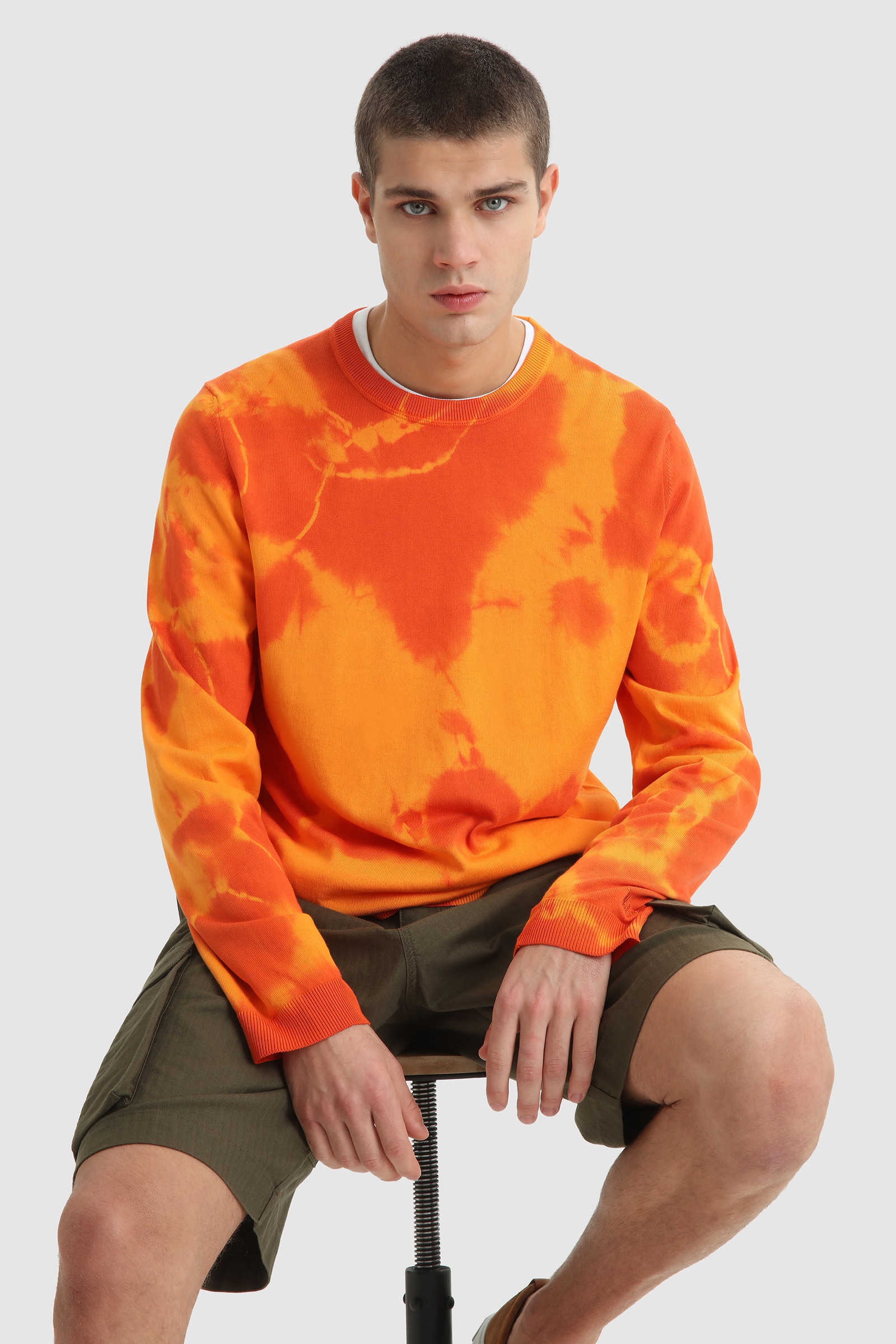 Maglia girocollo in cotone Supima tinto in capo arancione photo 2 | Woolrich