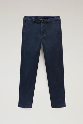 Garment-Dyed Chino Pants in Stretch Cotton Twill Blue photo 1 | Woolrich