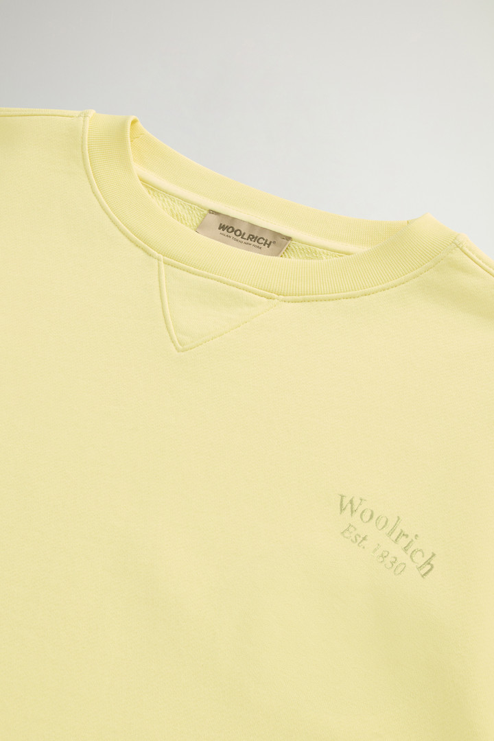 Crewneck Sweatshirt in Pure Cotton Yellow photo 6 | Woolrich