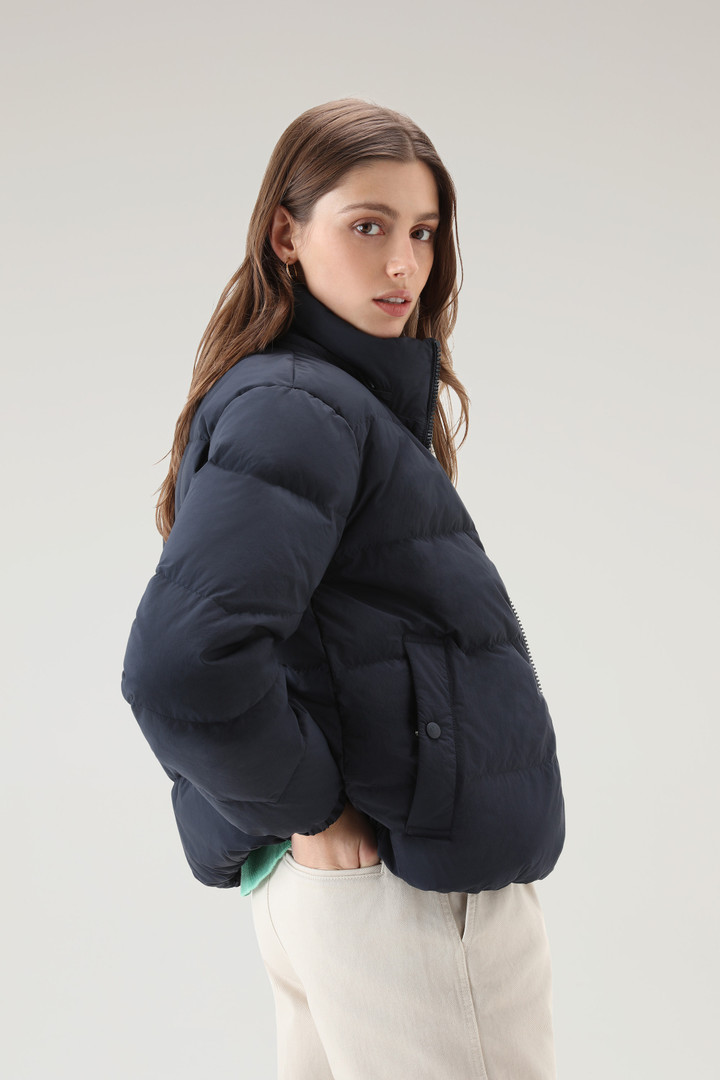 Quilted Down Jacket in Eco Taslan Nylon with Detachable Hood Blue photo 4 | Woolrich