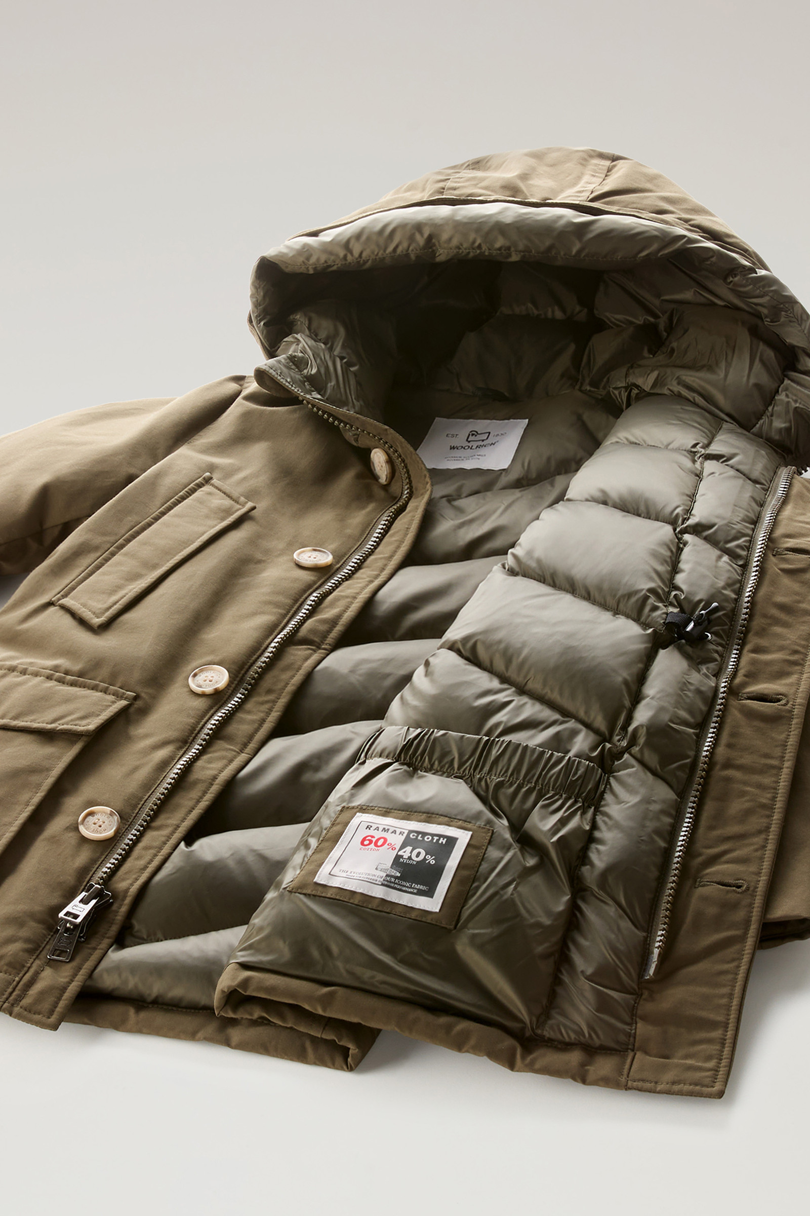 Boys' Arctic Parka in Ramar Cloth Green photo 6 | Woolrich