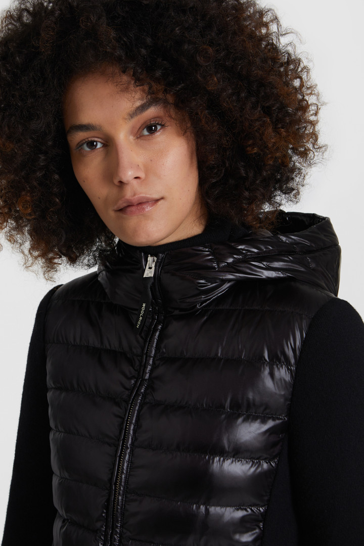 Gewatteerde hoody met capuchon en vossenbont