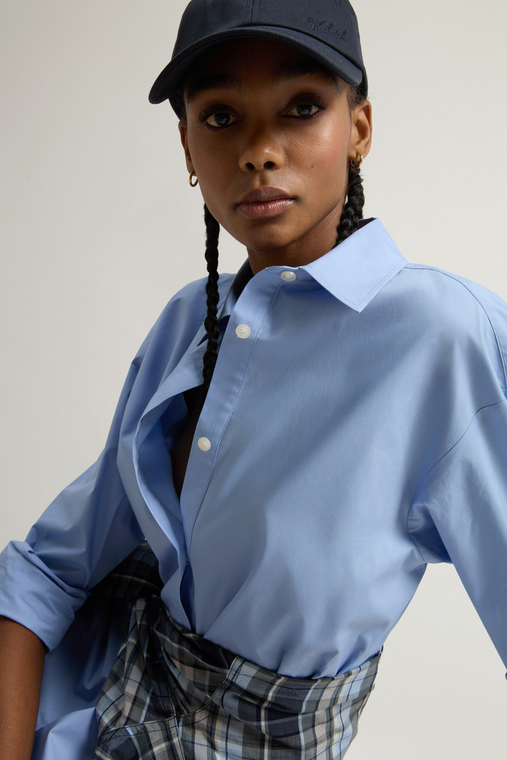 Pure Cotton Poplin Shirt Dress Blue photo 4 | Woolrich