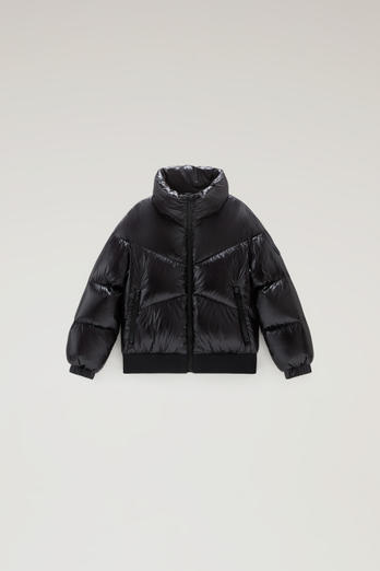 Girls' Aliquippa Down Jacket in Glossy Nylon Black | Woolrich