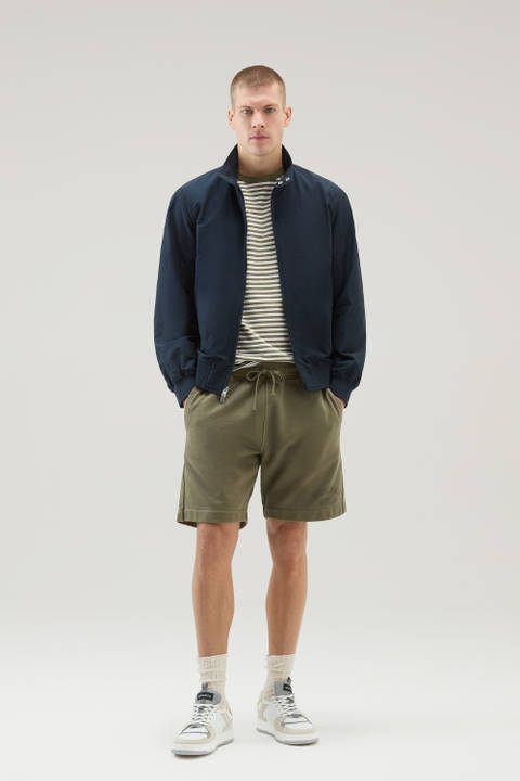 Cruiser Bomber Jacket in Ramar Cloth with Turtleneck Blue | Woolrich