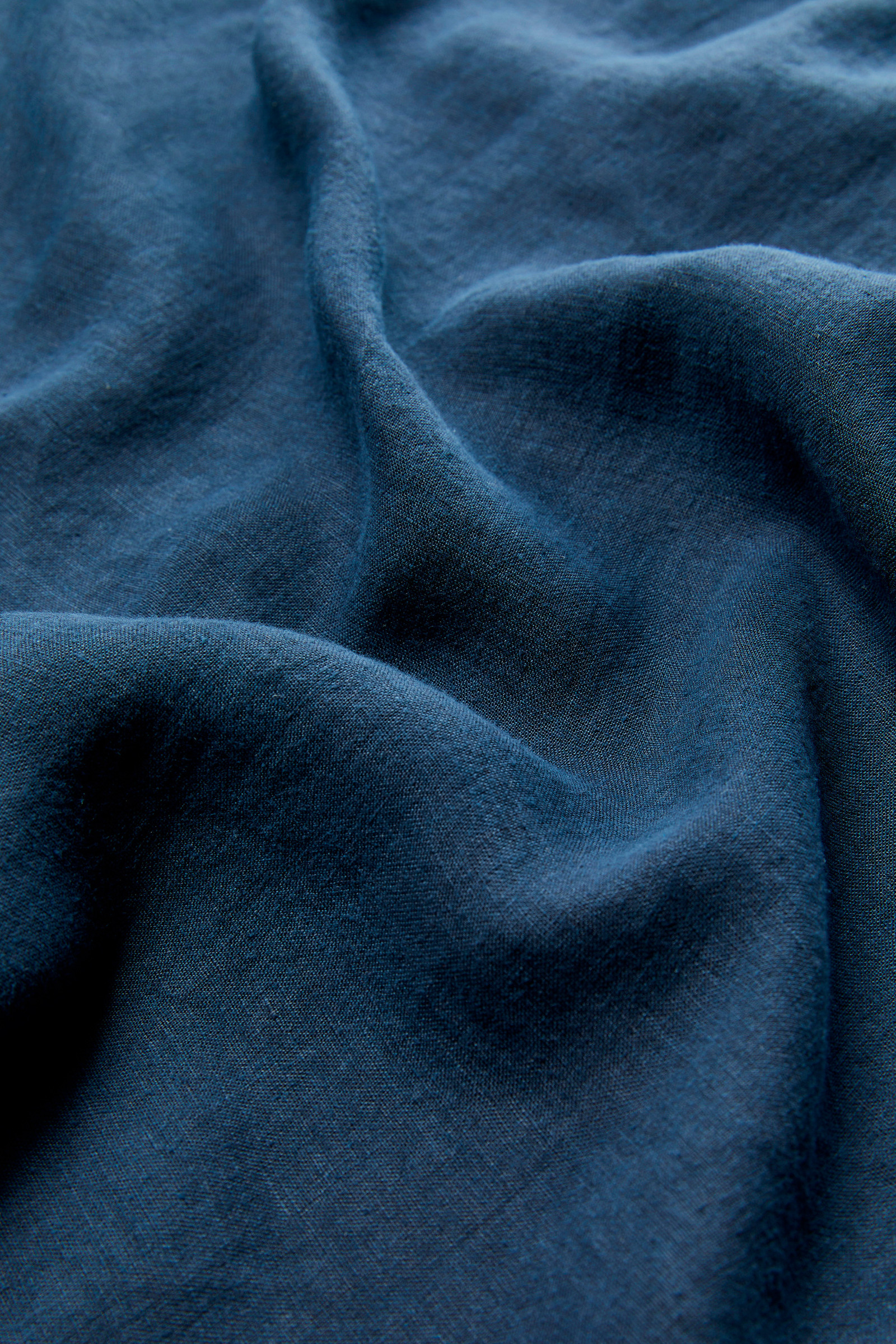 Camisa de puro lino teñida en prenda con cuello mao azul photo 5 | Woolrich