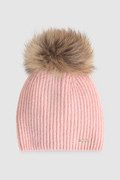 Girl's SerenityBeanie in mixed cashmere and pompom