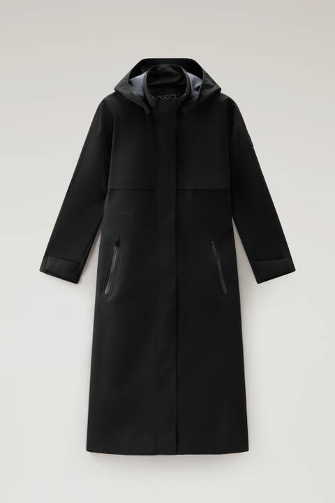 Waterproof Parka in Light Stretch Fabric with a Detachable Hood Black photo 2 | Woolrich