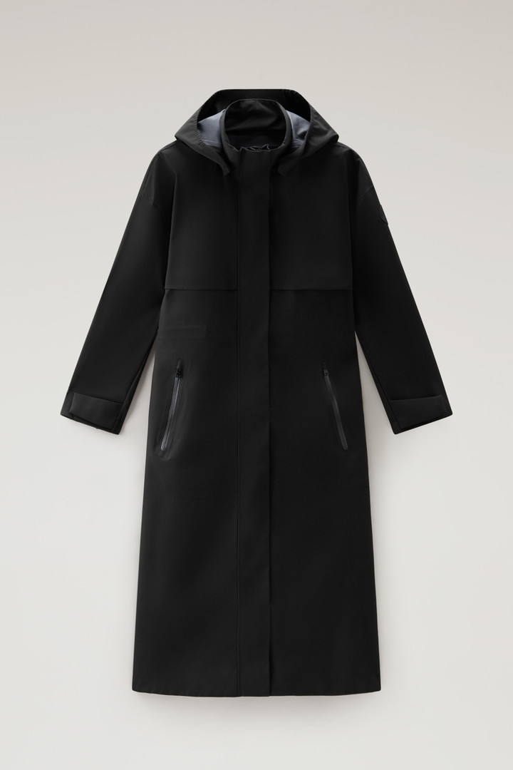 Waterproof Parka in Light Stretch Fabric with a Detachable Hood Black photo 5 | Woolrich