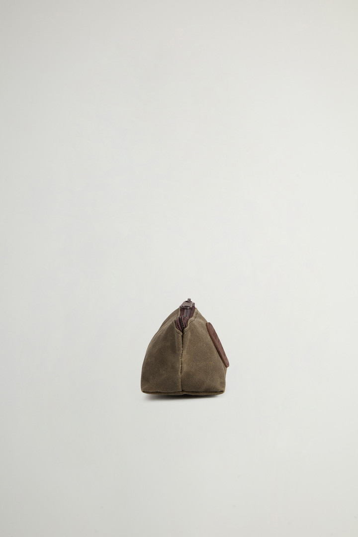 Accessory Pouch in Waxed Pure Cotton Green photo 3 | Woolrich
