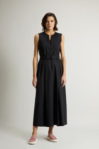 Ärmelloses Popeline-Kleid aus reiner Baumwolle Schwarz | Woolrich