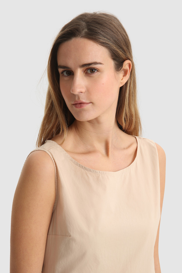 Ärmelloses langes Popelinekleid
