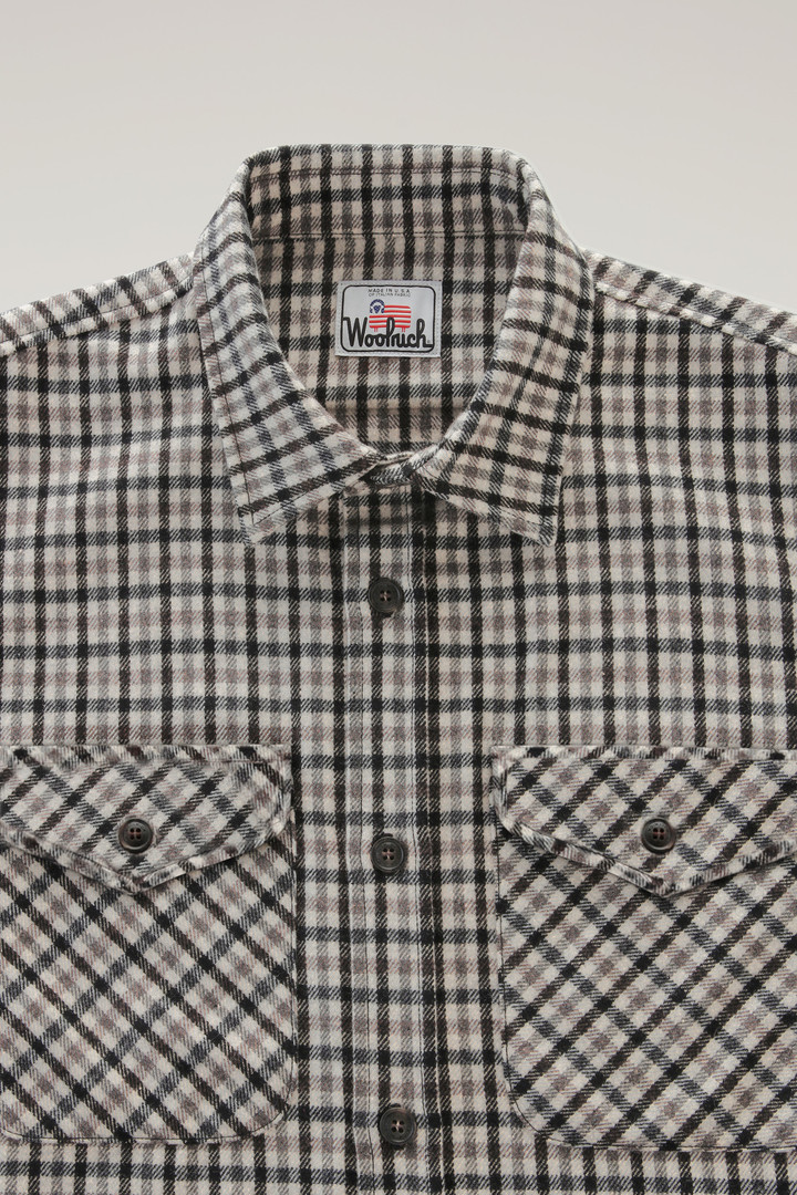 Wool Blend Oxbow Flannel Overshirt - Made in USA Beige photo 2 | Woolrich