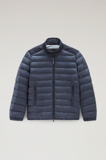 Bering Tech Lightweight Hybrid Down Jacket in Microfibre Blue | Woolrich