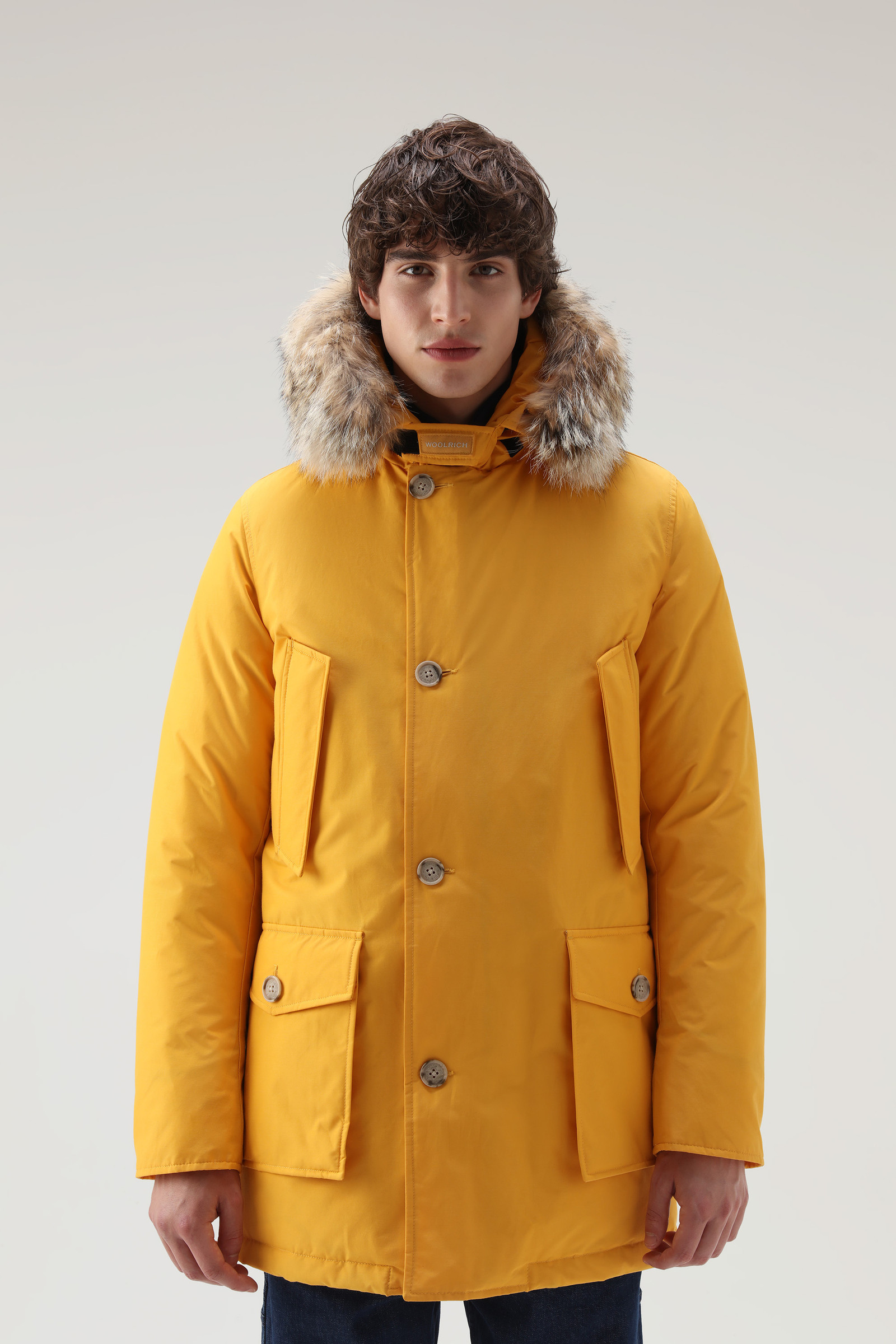 Arctic Parka in Ramar Cloth with Detachable Fur Trim - Men - Yellow
