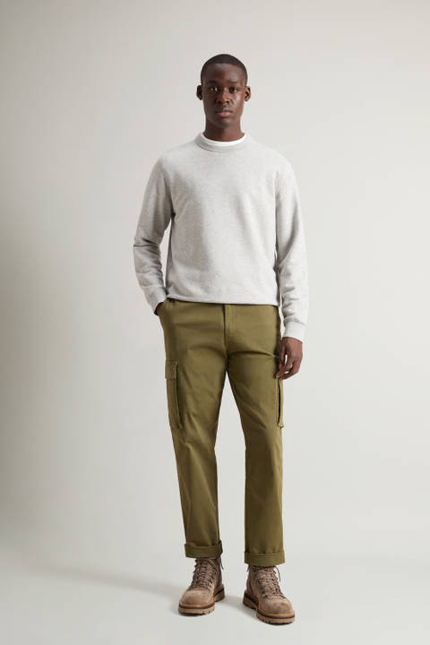 Garment-dyed Cargo Pants in Stretch Cotton Green | Woolrich