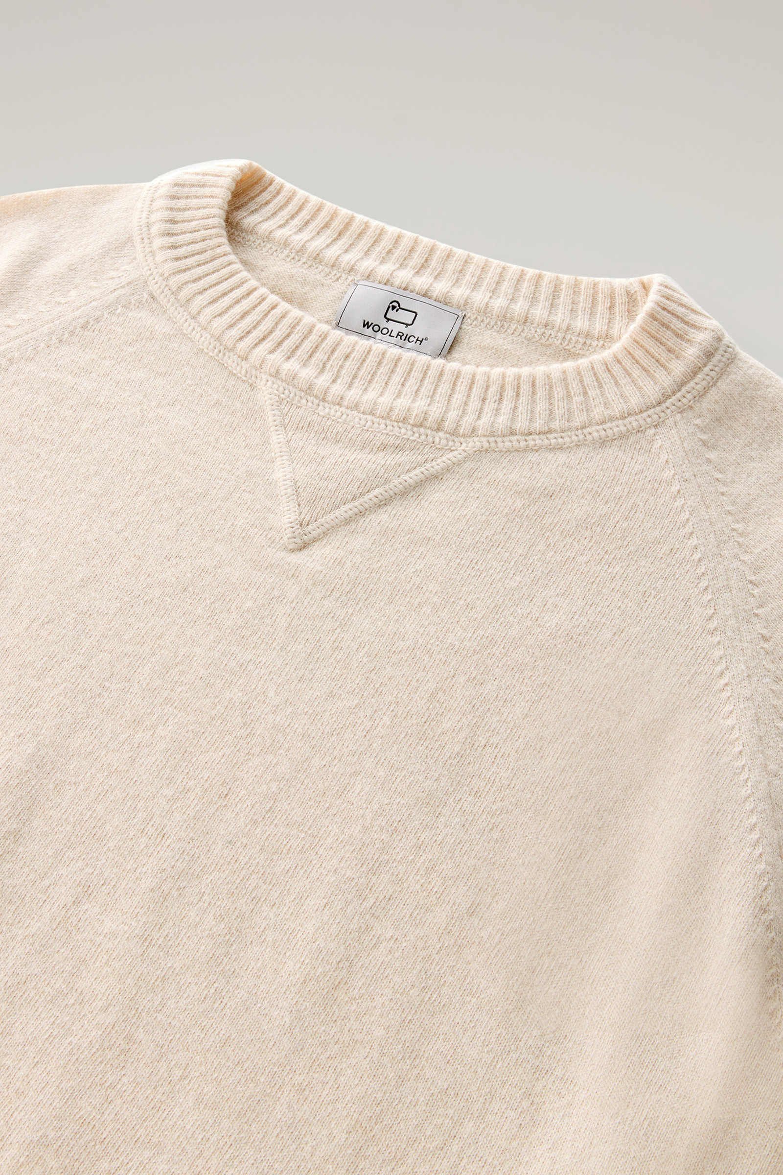 Women's Crewneck Sweater in Wool Blend White | Woolrich USA
