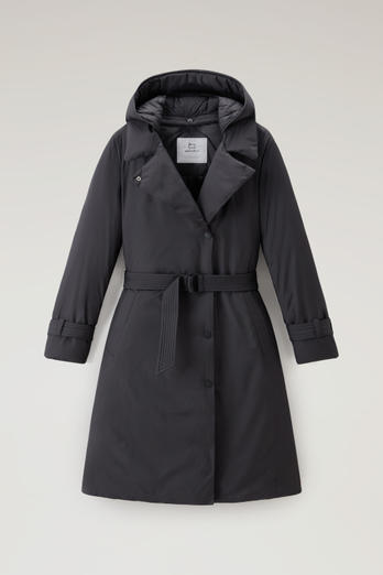Microfiber Ellis Trench Coat with Detachable Hood Black | Woolrich