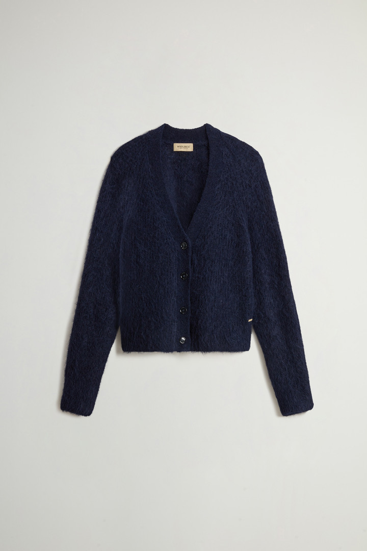 Stückgefärbter Cardigan aus Alpaka-Wollmischung Blau photo 5 | Woolrich