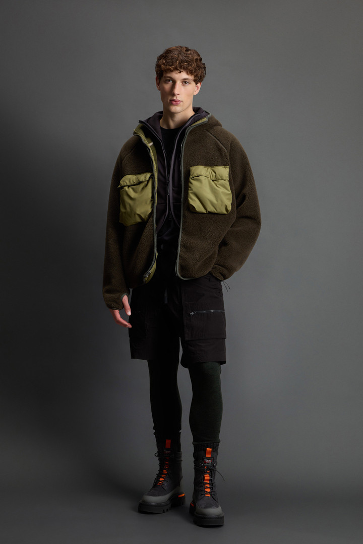 Hybrid-Kapuzenjacke mit durchgehendem Reißverschluss Grün photo 3 | Woolrich