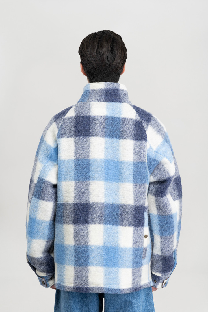 CHECK FLEECE MOUNTAIN PARKA Blau photo 4 | Woolrich