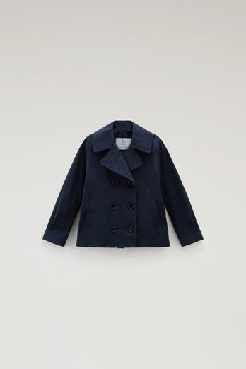 Girls' Summer Peacoat in Urban Touch Blue | Woolrich