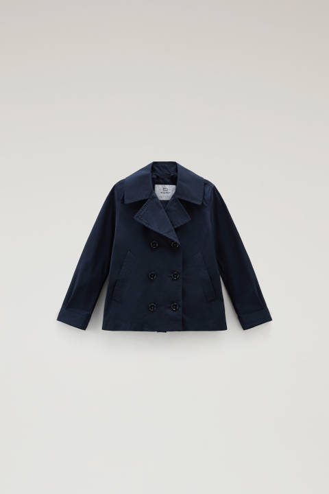 Girls' Summer Peacoat in Urban Touch Blue | Woolrich