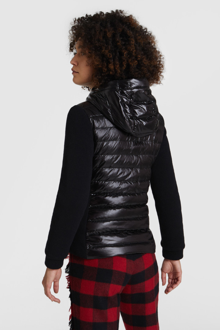 Gewatteerde hoody met capuchon en vossenbont