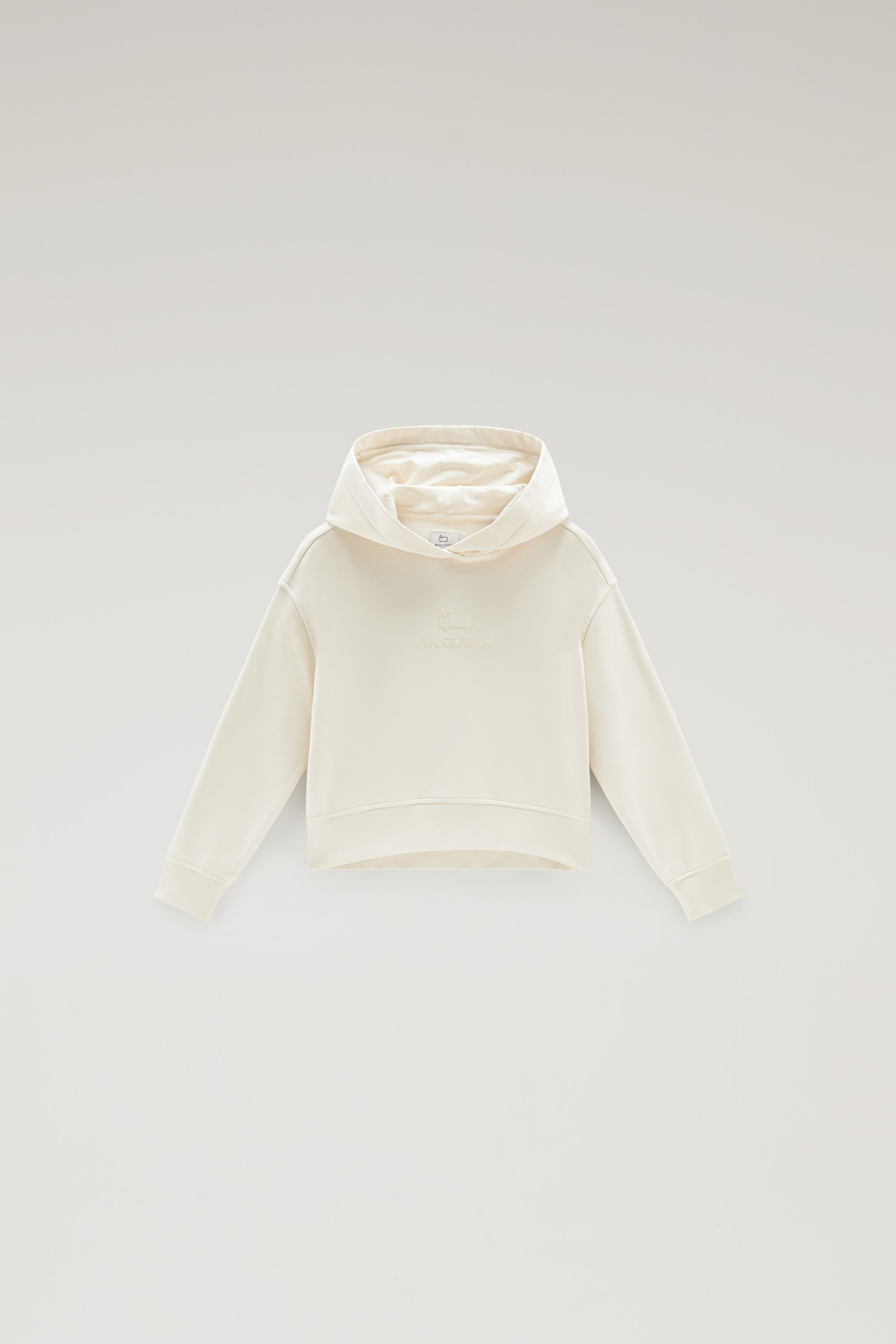 Kapuzenpullover-Essential aus reiner Baumwolle für Mädchen weiß | Woolrich