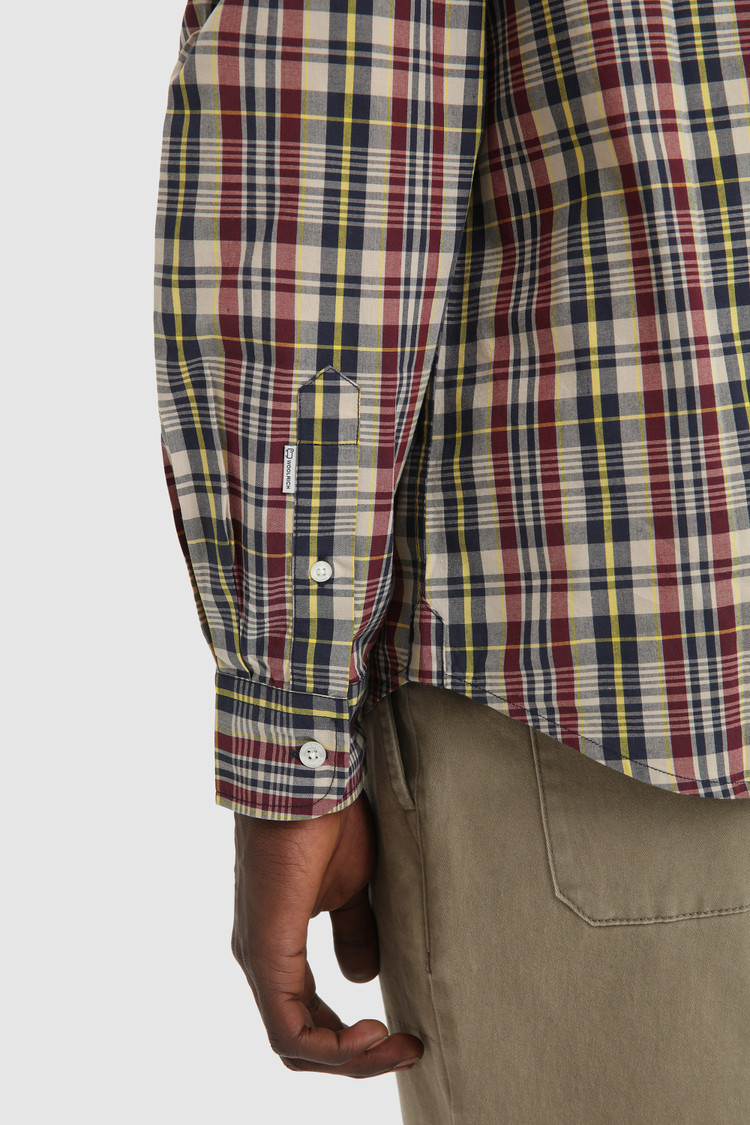 Chemise en popeline de coton en fil teinté