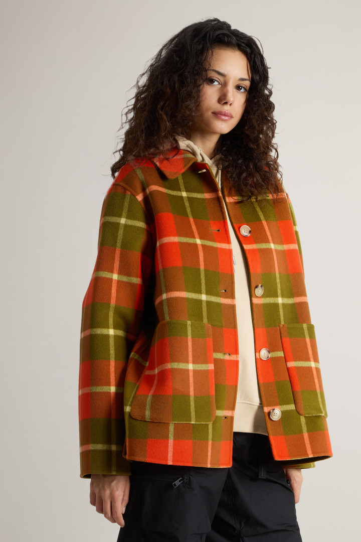 Jacket in Pure Virgin Wool with Checked Pattern Orange photo 4 | Woolrich