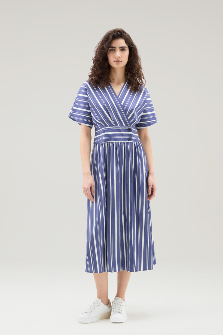 Striped Dress in Cotton Blend Poplin Blue photo 1 | Woolrich