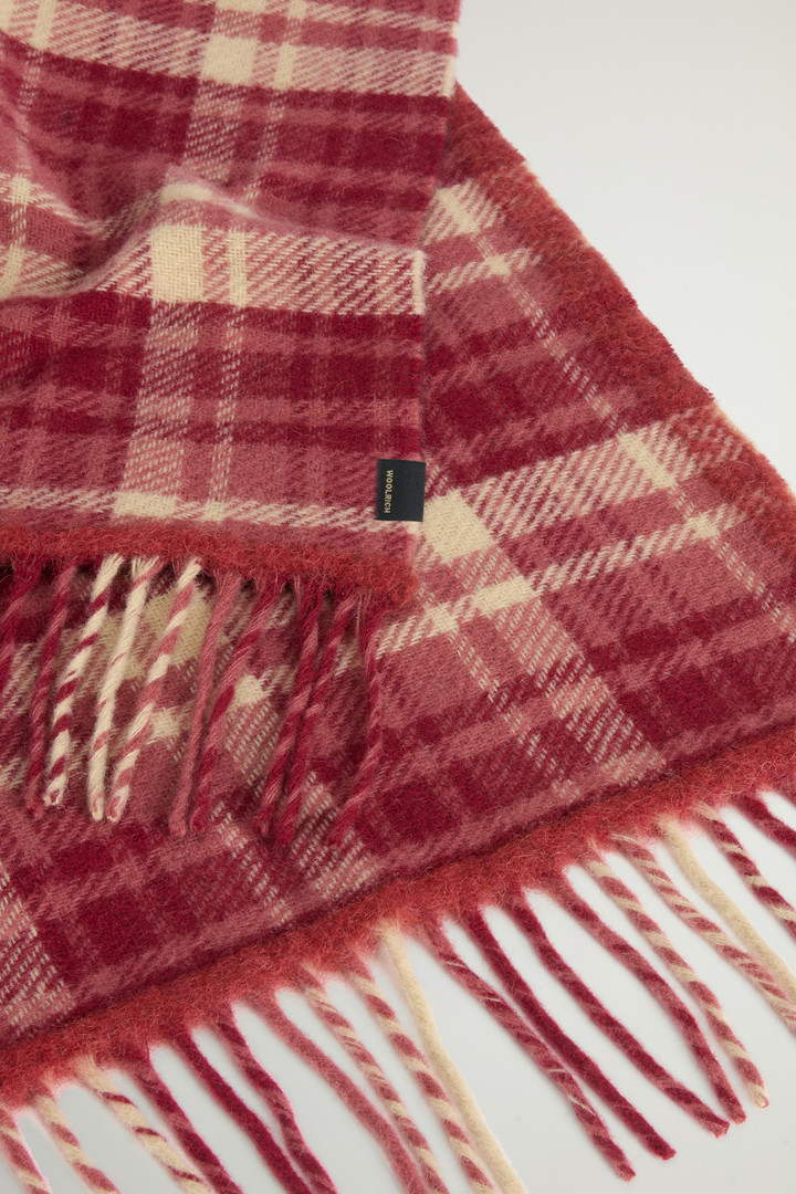 Checked Scarf in Wool and Alpaca Blend Red photo 3 | Woolrich