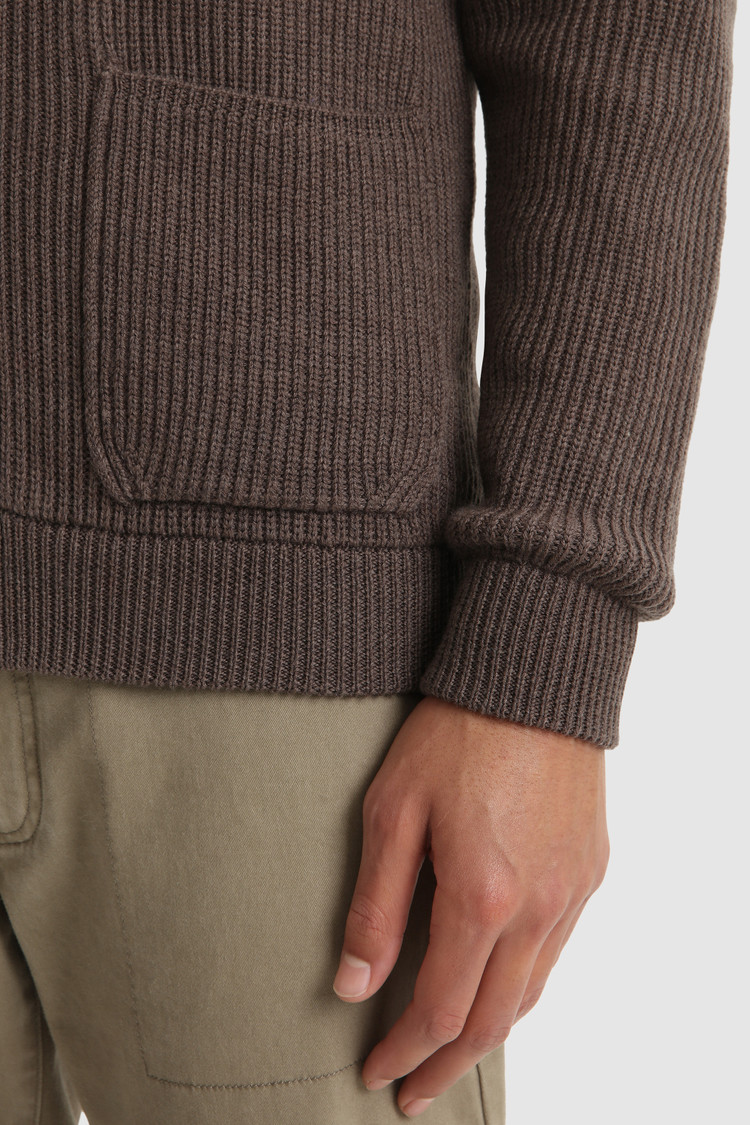 Ribbed Merino wool Cardigan